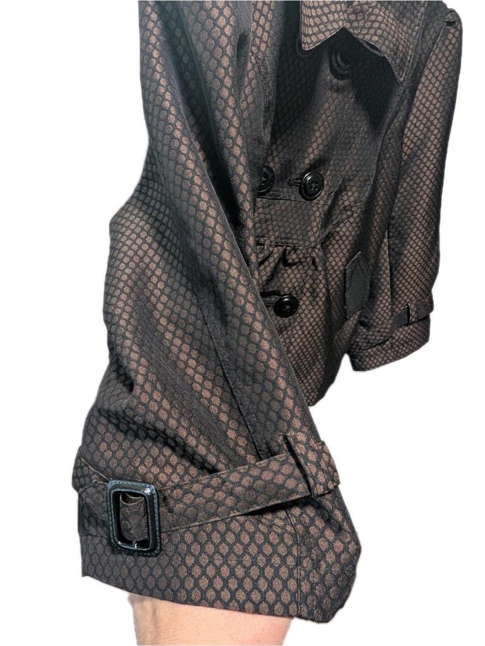 APT.9 ~ Double Breasted ~ Jacket ~ The Shiny Brown Pattern is so Pretty ~ Sz Lg - Picture 8 of 10